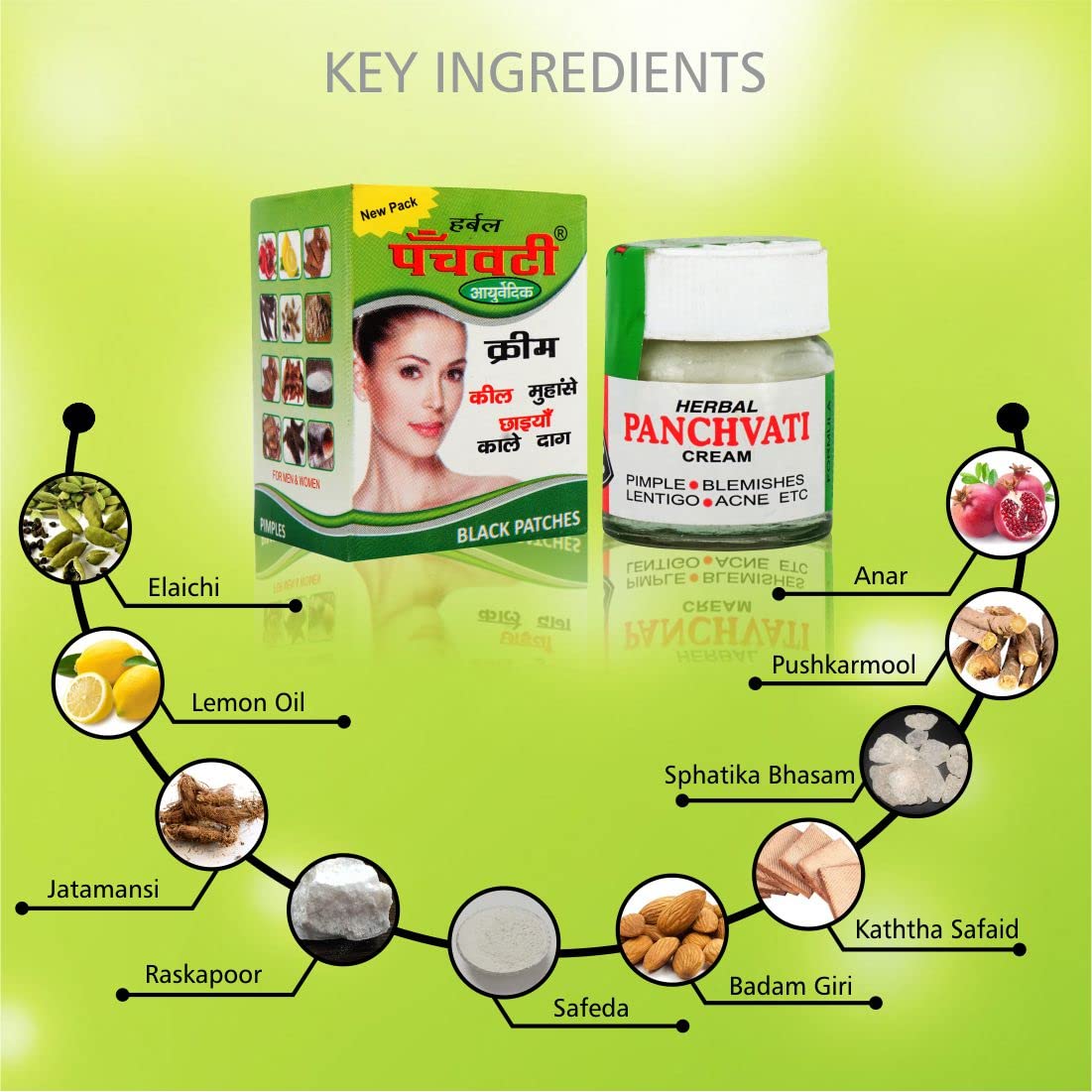 Herbal Panchvati Ayurvedic Face Cream-Glowing Skin for Men & Women (Pack Of 2)
