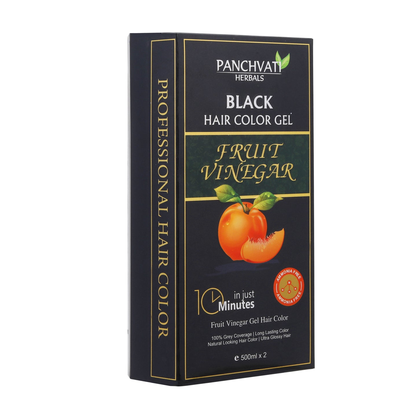 Black Hair Color Gel Fruit Vinegar (500ml x 2 = 1 Ltr)