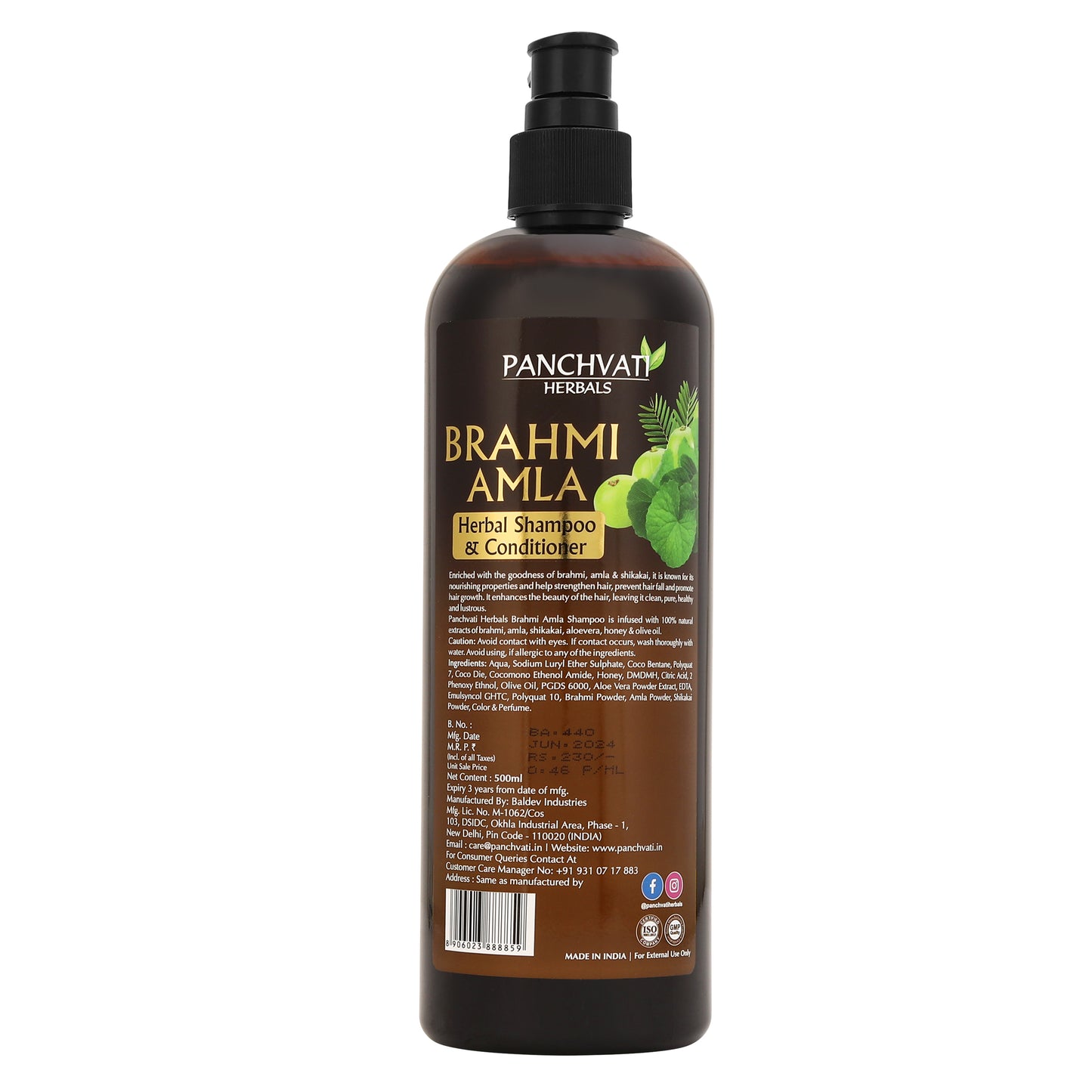 Brahmi Amla Herbal Shampoo 500 ml (Pack of-2)