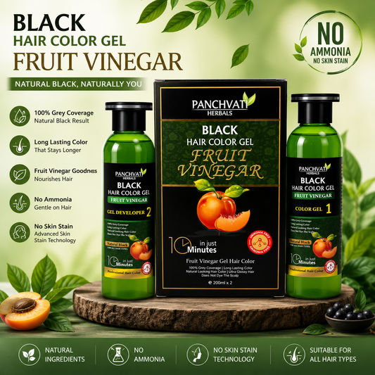 Black Hair Color Gel Fruit Vinegar (500ml x 2 = 1 Ltr)