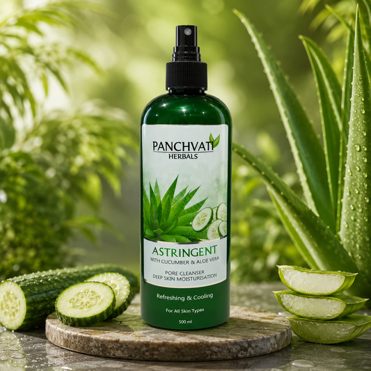 Panchvati Herbals Astringent with Aloe Vera & Cucumber Extract for Deep Cleansing, Pore Tightening & Refreshing Skin, 500 ml