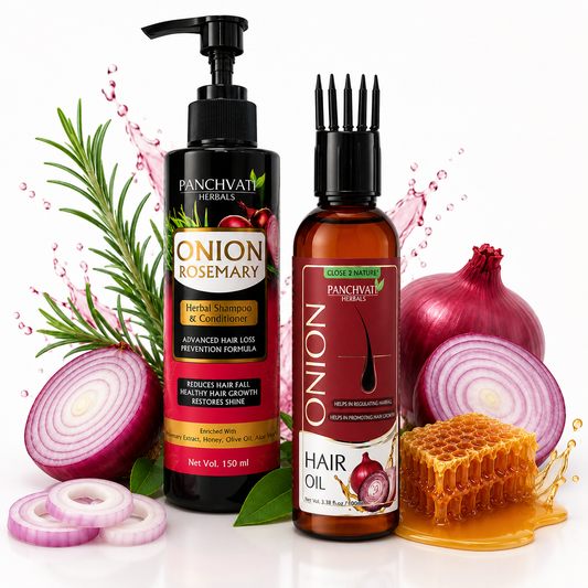 Hair Combo Of Onion Rosemary Shampoo with Onion Oil