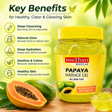 Panchvati Herbals Papaya Massage Gel for All Skin Types, 500 g Each, Total 1000 g, Pack of 2