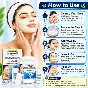 Panchvati Herbals Diamond Bleach Cream | Instant Glow & Even Skin Tone | Advanced Formula | 900 g