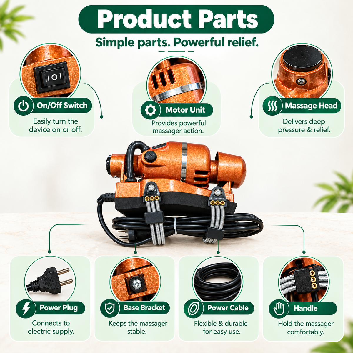 Electric Body Massager for Full Body Relaxation, Copper Color