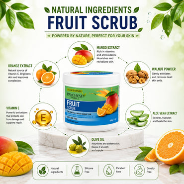 Panchvati Herbals Regular Fruit Scrub for Glowing & Radiant Skin, 800 ml
