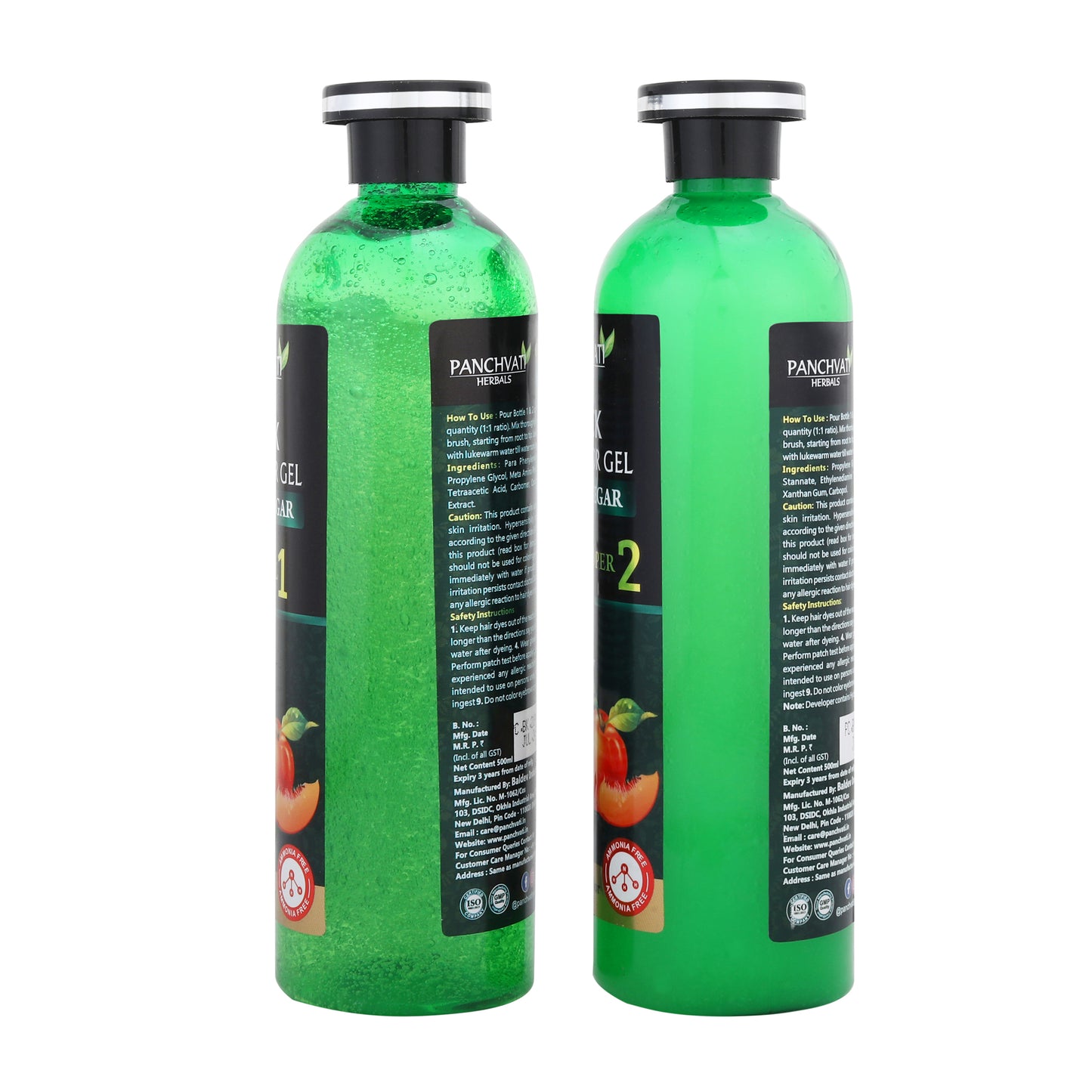 Black Hair Color Gel  Fruit Vinegar (500ml x 2 = 1 Ltr)