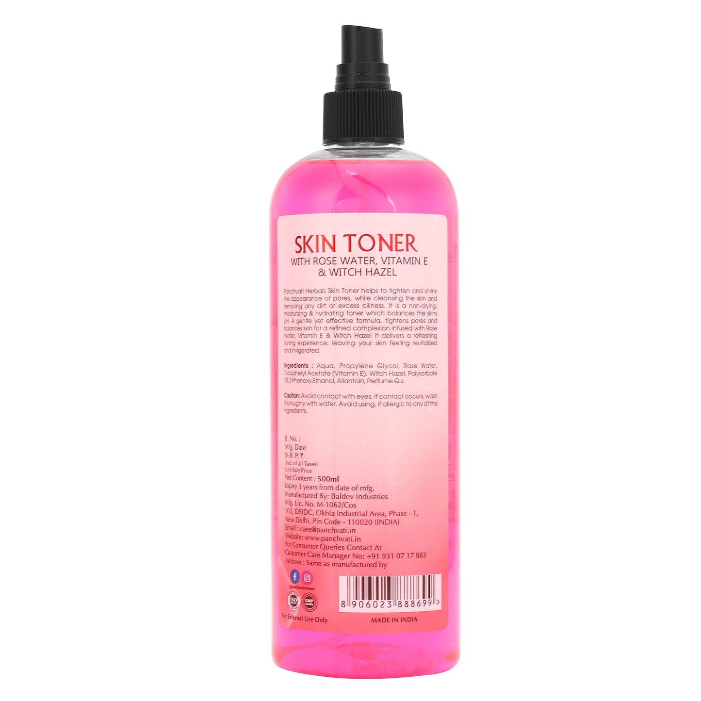 Panchvati Skin Toner with Rose Extract | Natural Moisturizing