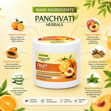 Panchvati Herbals Fruit Face Pack for Skin Brightening, Tan Removal & Glowing Skin – 800 ML