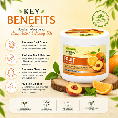 Panchvati Herbals Fruit Face Pack for Skin Brightening, Tan Removal & Glowing Skin – 800 ML