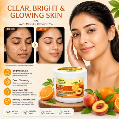 Panchvati Herbals Fruit Face Pack for Skin Brightening, Tan Removal & Glowing Skin – 800 ML