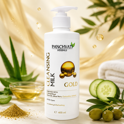 Panchvati Herbals Gold Cleansing Milk with Aloe Vera & Cucumber Extract, 400 ml