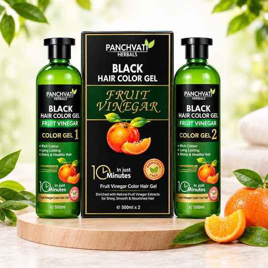 Black Hair Color Gel  Fruit Vinegar (500ml x 2 = 1 Ltr)