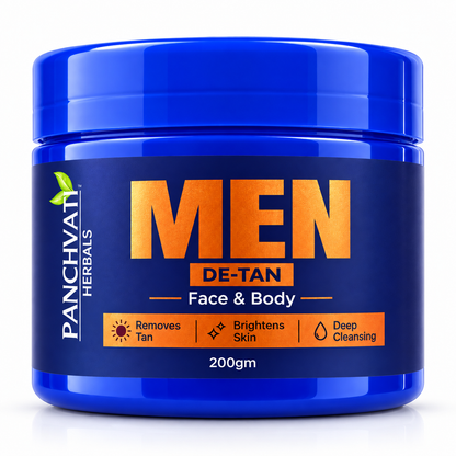 Panchvati Herbals Men De-Tan Face & Body Cream, 200 g | Helps Reduce Tan & Brighten Skin | For Men