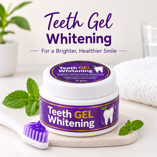 Panchvati Natural Care Teeth Gel Whitening – Purple Tooth Stain Remover for Coffee, Tea, Tobacco & Smoking Stains, 75g