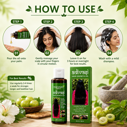 Panchvati Herbals Care Combo | Brahmi Amla Herbal Shampoo & Conditioner (150ml) + Adivasi Herbal Oil (100ml) | Fall Control, Anti-Dandruff, Root Repair & Scalp Nourishment | For Stronger, Healthier Locks