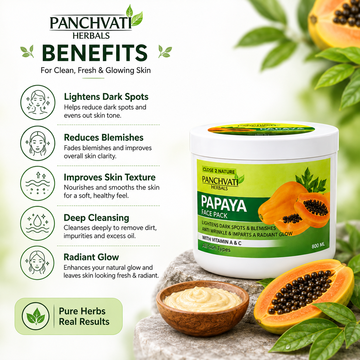 Papaya Face Pack 800 ml