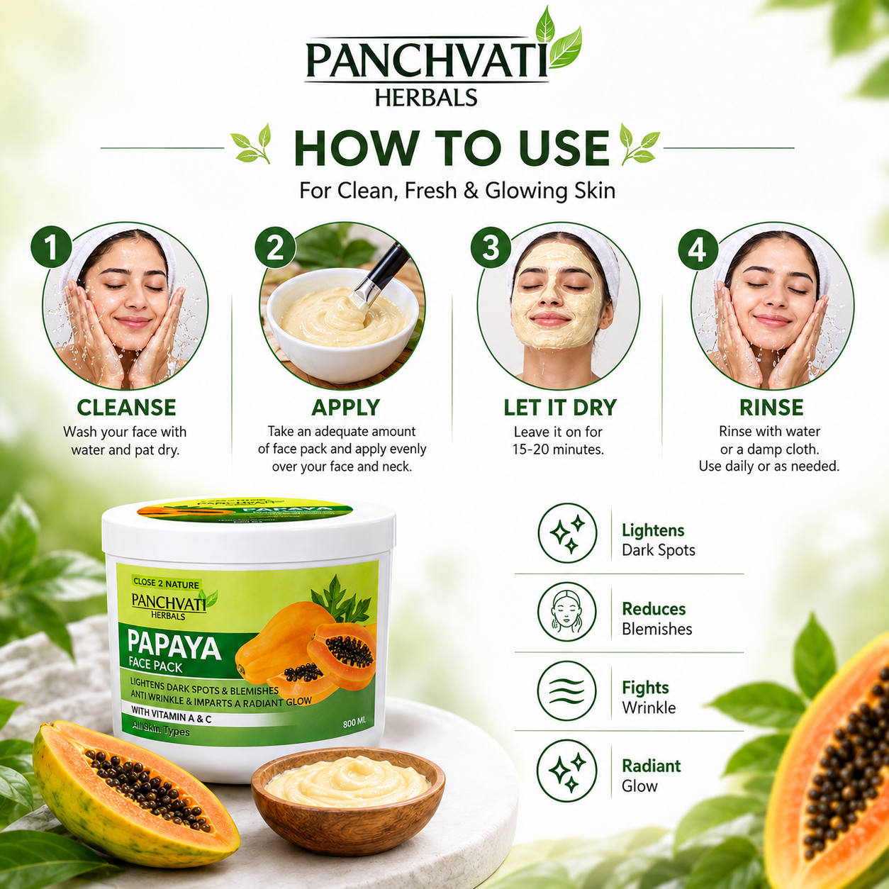 Papaya Face Pack 800 ml