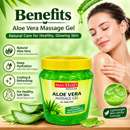 Panchvati Regular Aloe Vera Massage Gel, 500 ml Each, Total 1000 ml, Pack of 2