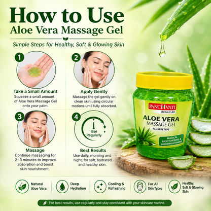 Panchvati Regular Aloe Vera Massage Gel, 500 ml Each, Total 1000 ml, Pack of 2