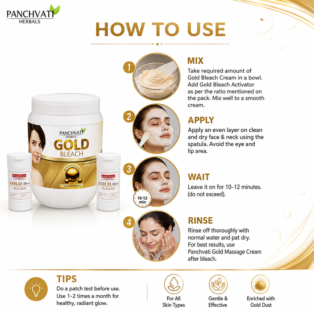 Gold Bleach 900 Gm For All Skin Type