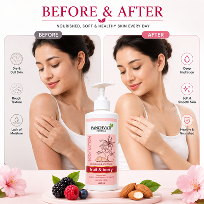 Panchvati Herbals Fruit & Berry Body Lotion for Nourishing & Softening Skin, 400 ml