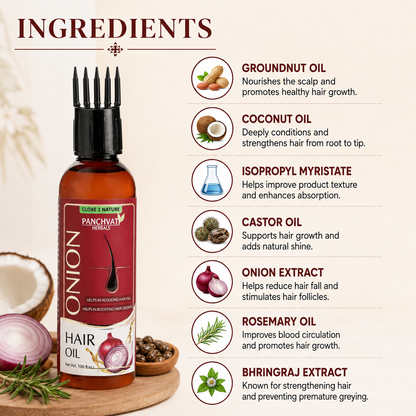 Hair Combo Of Onion Rosemary Shampoo with Onion Oil