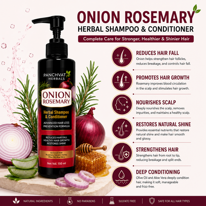 Hair Combo Of Onion Rosemary Shampoo with Onion Oil
