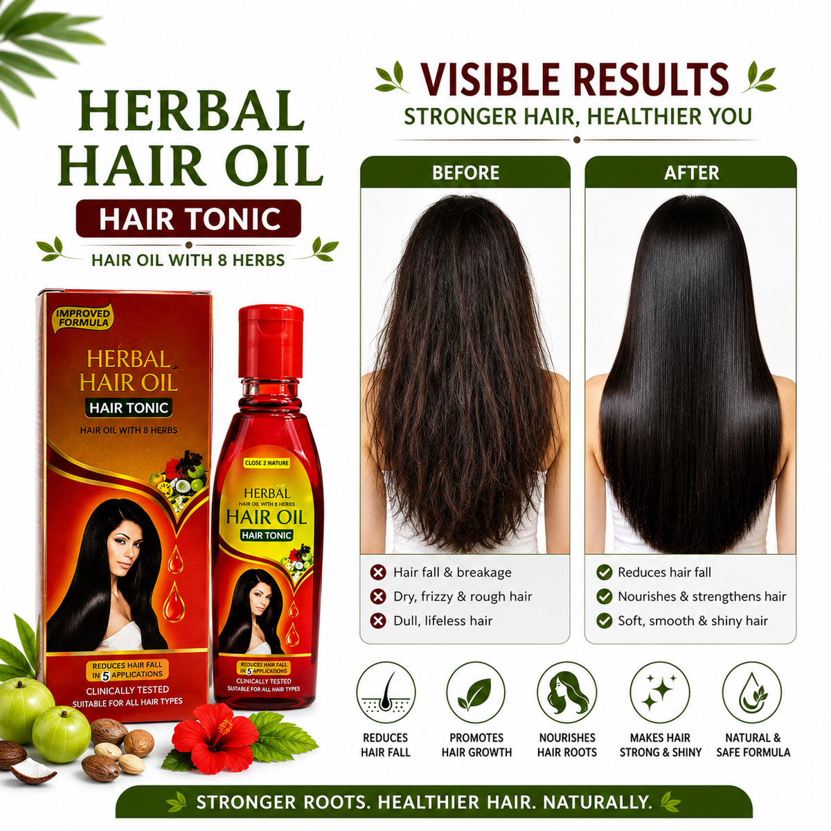 Herbal Hair Tonic Oil - 100ml (Pack of-2)