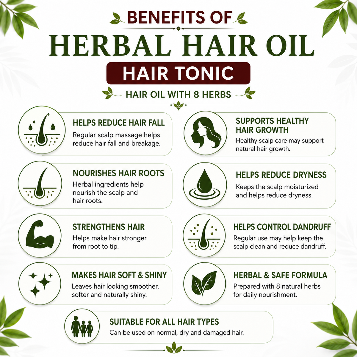 Herbal Hair Tonic Oil - 100ml (Pack of-2)