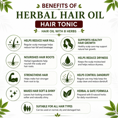 Herbal Hair Tonic Oil - 100ml (Pack of-2)