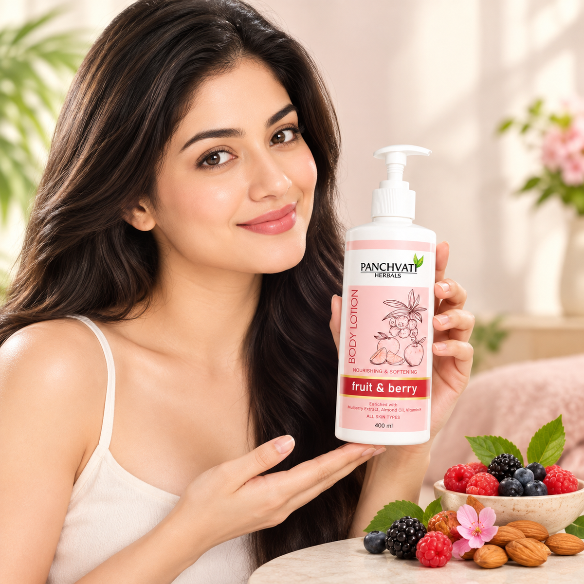 Panchvati Herbals Fruit & Berry Body Lotion for Nourishing & Softening Skin, 400 ml