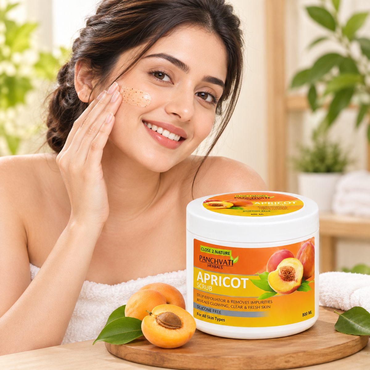 Regular Apricot Scrub for Better Skin Tone & Removing Wrinkles(800 Ml)