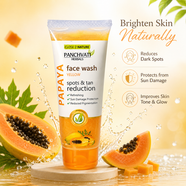 Panchvati Herbals Papaya Face Wash 60ml Each | Spots & Tan Reduction | Pack of 6