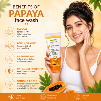 Panchvati Herbals Papaya Face Wash 60ml Each | Spots & Tan Reduction | Pack of 6