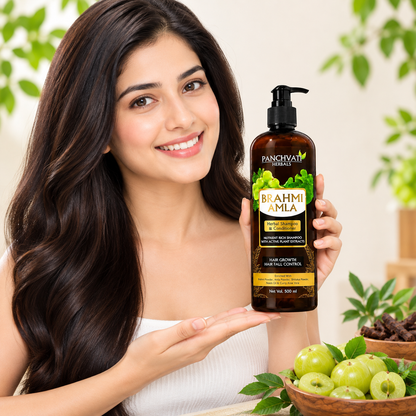 Panchvati Herbals Brahmi Amla Herbal Shampoo & Conditioner for Hair Care, 500 ml Each, Pack of 2 (Total 1000 ml)
