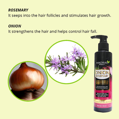 Onion Rosemary Herbal Shampoo - 150ml (Pack Of-2)