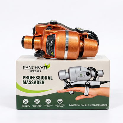 Panchvati Herbals Professional Finger & Hand Massager | Double-Speed Electric Therapy Machine | Relieves Hand Fatigue, Stress & Muscle Pain | Copper Color
