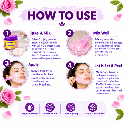 Korean Glass Skin Rose & Glutathione Hydro Jelly Peel-Off Face Mask, 400 g