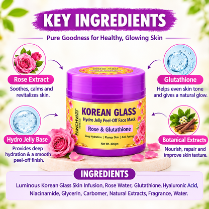 Korean Glass Skin Rose & Glutathione Hydro Jelly Peel-Off Face Mask, 400 g