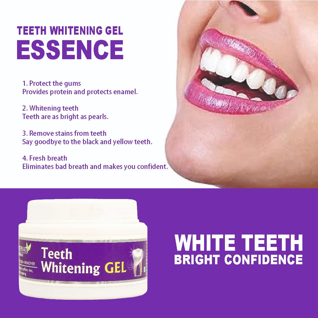 Gold Lip Peel Off Mask + Purple Teeth Whitening Gel