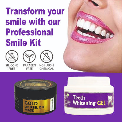 Gold Lip Peel Off Mask + Purple Teeth Whitening Gel