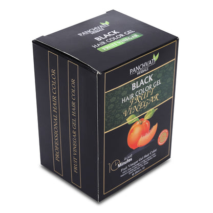 Fruit Vinegar Black Hair Color Gel |  100% Grey Coverage | 25mm × 10 Pouch= 250 ml
