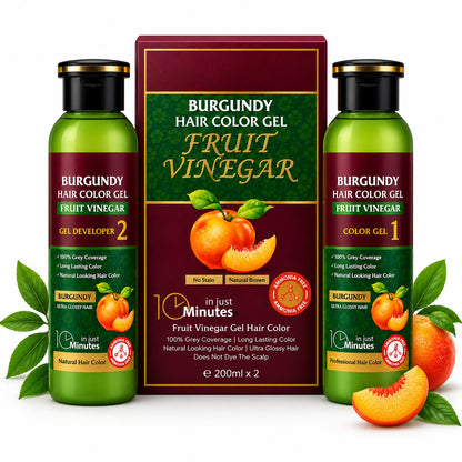 Panchvati Herbals Fruit Vinegar Hair Color Gel Burgundy | No Ammonia | 100% Grey Coverage | No Skin Stain | Long Lasting Hair Color |400 ml