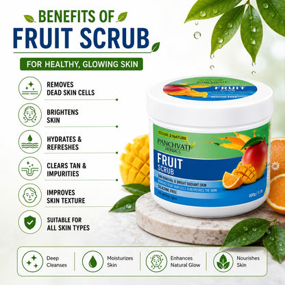 Panchvati Herbals Regular Fruit Scrub for Glowing & Radiant Skin, 800 ml
