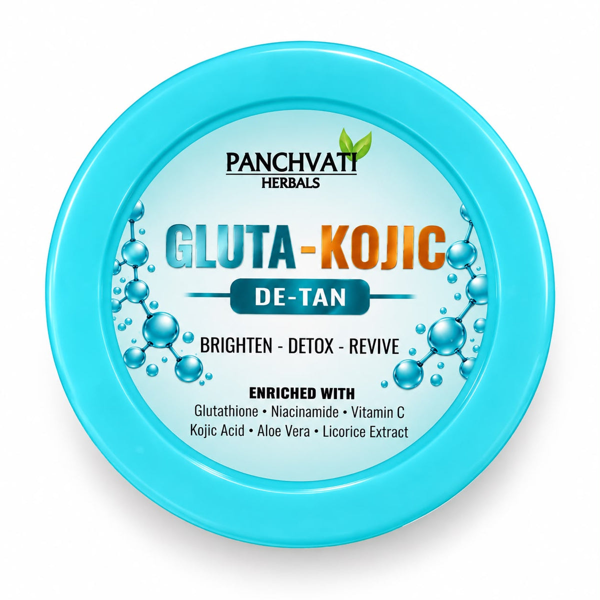 Panchvati Herbals Gluta-Kojic De-Tan Face Mask with Glutathione, Niacinamide & Vitamin C for Bright & Even-Looking Skin, 450g