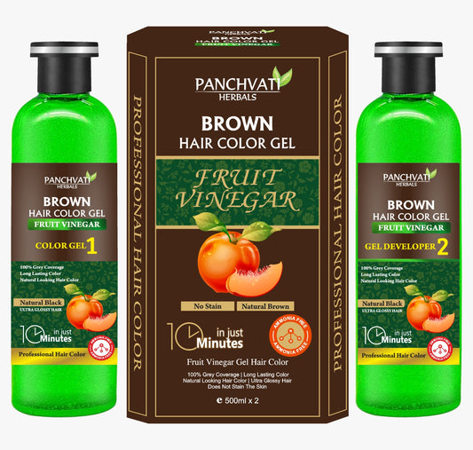 Brown Hair Color Gel  Fruit Vinegar (500ml x 2 = 1 Ltr)