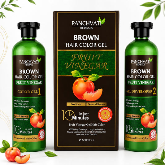 Brown Hair Color Gel  Fruit Vinegar (500ml x 2 = 1 Ltr)