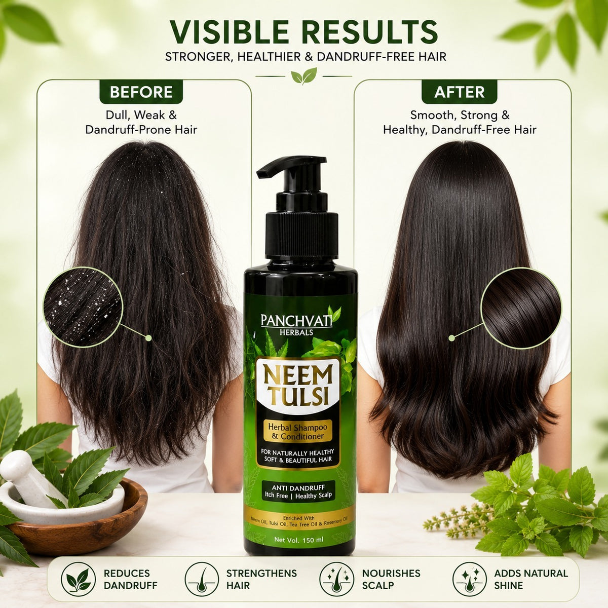 Neem Tulsi Herbal Shampoo - 150ml