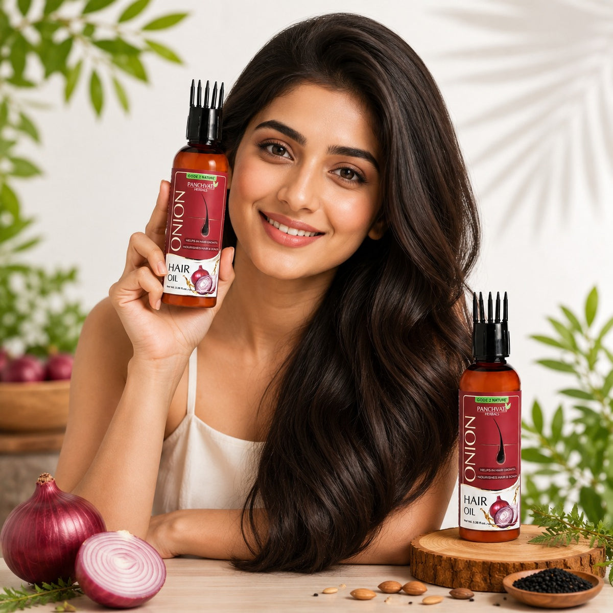 Panchvati Herbals Onion Hair Oil for Hair Fall Control & Hair Damage Care | For Men & Women | Pack of 2 | 100 ml Each | Total 200 ml